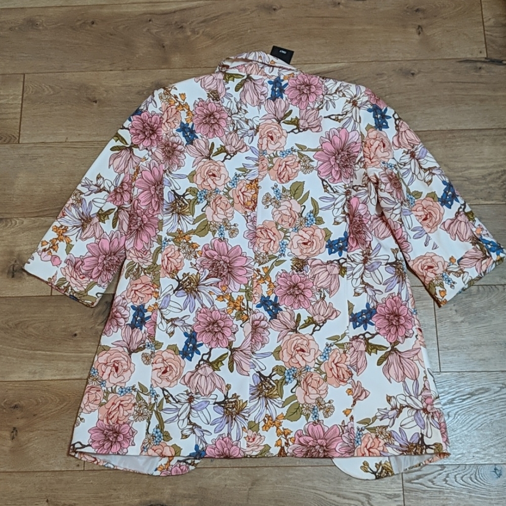 Venti6 open front  floral blazer 3/4 sleeves M - Picture 2 of 7